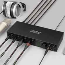 Mabelme Professional E4X4 Pre | Yüksek Kalite Usb-C Ses Kartı: 4-Giriş/4-Çıkış 24BIT/192KHZ, 8...600OHM Arası Kulaklıklara Kadar Kullanılabilir. (Pc/mac)