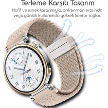 Mabelme Örgü Loop 18MM Kumaş Kordon ile Uyumlu Gt5 41MM/GT5 Pro 42MM/GT4 41MM Için Manyetik Tokalı Terlemeye Karşı Nefes Alabilen Bileğe Göre Ayarlanabilen Elastik Kayış