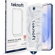 Mabelme Galaxy S25 ile Uyumlu Otomatik Hizalama Aparatlı Takılırken Toz Toplama Özellikli Ekstra Güçlendirilmiş Lazer Kesim Ekran Koruyucu Kırılmaz Cam