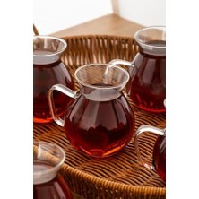 Mabelme 15528 Keyfi Ala 6'lı 200 ml Borosilikat Cam Kulplu Çay Bardağı Seti