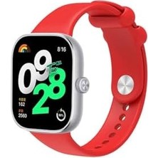 Mabelme (4821) Kırmızı Cns KRD-109 Silikon Kordon-Kırmızı Mi Band 8 Pro ile Uyumlu
