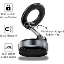 Mabelme Plentiful Güçlü Vakumlu 360° Manyetik Telefon Tutucu – Araç Camı ve Ayna Için Premium Tasarım Premium