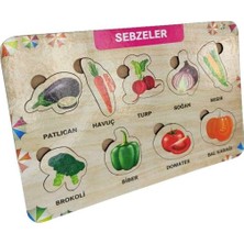 Mabelme Ahşap Bultak Sebzeler Puzzle Eğitici Oyuncak 12991453852