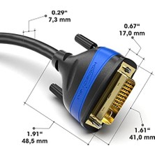 Al-Kar Ticaret – Çift Bağlantılı DVI Kablosu – Parazitsiz Sinyal Iletimi Için Ferrit Çekirdekli – 2m (Dijital /24+1 Monitör Kablosu, Dvı'dan Dvı'ya, 60Hz'de 2560×1600'E Kadar Veya Full HD/1080P)