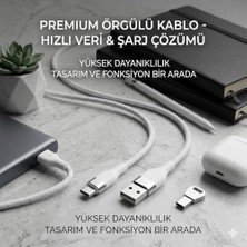 Al-Kar Ticaret 3.0A Type-C Hızlı Şarj ve Data Kablosu Beyaz 1m
