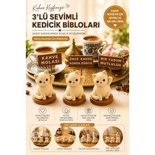 Lumis Home Kahve Severlere Hediye Sevimli Kedi Figürü - Ofis ve Ev Dekoru Minimalist Bibelot