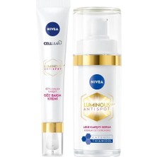 Mabelme LUMINOUS630 Leke Karşıtı Cilt Serumu 30ML, Hyaluronik Asit, E Vitamini, Cilt Tonu Eşitleyici ve LUMINOUS630 Koyu Halka Karşıtı Göz Kremi 15ML