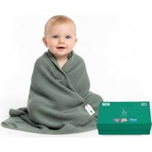 Mabelme Ipeksi YUMUŞAK%100 Lyocell Tencel™ Bebek Örme Battaniye, Oekotex 100 - Hipoalerjenik ve Isı Düzenleyici - Yeni Doğanlar Için Lüks Konfor Dua Model (Yeşil)