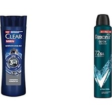 Mabelme Clear Men 3 In 1 Şampuan & Duş Jeli Arındırıcı Kömür Saç Yüz Vücut Için ve Rexona Men Erkek Sprey Deodorant Xtra 72 Saat Kesintisiz Üstün Koruma 200 ml