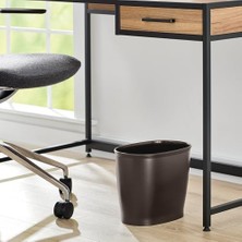 Mabelme Kent Oval Çöp Kutusu, Banyo Mutfak Ofis Için, Plastik, 30,5X20,3X25,4CM, Kahverengi