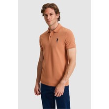 U.S. Polo Assn. Erkek Slim Fit Polo Yaka Gül Kurusu Basic Tişört 50326920-VR026