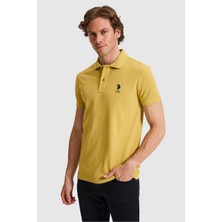 U.S. Polo Assn. Erkek Slim Fit Polo Yaka Yeşil Basic Tişört 50326920-VR235
