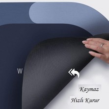 Mabelme Banyo Paspası Deri Taban Kaydırmaz Banyo Paspası (60 * 40) (Mavi)