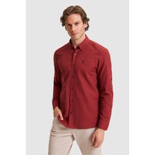 U.S. Polo Assn. Erkek Vişne Uzun Kollu Basic Gömlek 50324660-VR223