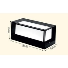 Al-Kar Ticaret Bahçe Aydınlatması LED Işık 25CM 12W Beyaz Işık 6500K Zita Ultra Bahçe Duvar Aplik Su Geçirmez