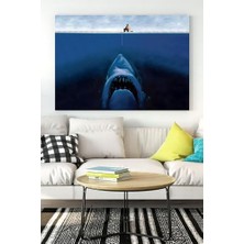 Mabelme (PSTER16702) Köpek Balığı Eğlenceli Mizahi Kanvas Tablo 21 x 30