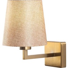 Al-Kar Ticaret LED Eskitme Metal Aplik Duvar Lambası E27 18X24X30 cm Salon ve Antre Aydınlatma, BEJ-4651