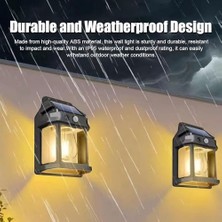 Al-Kar Ticaret Panter Solar Güneş Enerjili Lamba, Hareket Sensörlü Duvar Lambası, Gün Işığı Filament LED Solar Aplik, 3 Modlu, IP65 Su Geçirmez, Bahçe Balkon Teras Garaj Dış Mekan Aydınlatma (Tek Ampul)