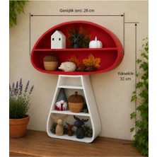Dekor66 Mantar Tasarım Dekoratif Çocuk Odası Rafı - Bahçe Balkon Duvar Dekoru (28X31 Cm)