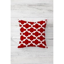 Mabelme Pelangi Bordo Dekoratif Desenli Çift Tarafı Baskılı Gizli Fermuar Yastık Kılıfı Kırlent Koltuk Yastık Kılıfı, Kırmızı 45 x 45, 24691199145451