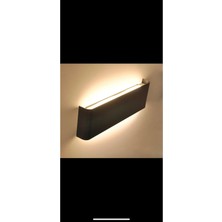 Al-Kar Ticaret Çift Yönlü LED Aplik 34 X11 cm Siyah Kasa- Beyaz Işık 6500K