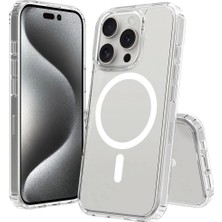 Apple iPhone 16 Pro Max Kılıf M-Safe Şarj Özellikli Şeffaf Sert Pc Zore Embos Kapak