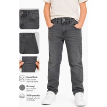 Babido Erkek Çocuk Slim Fit Kot Pantolon – Likralı Rahat Kalıp Günlük Jeans (5/12 Yaş) Koy Geri