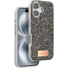 Motto Ticaret Mey Ithalat®   iPhone 16 Bright Simli Kapak - Gümüş