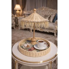 Marrone Kuş Tuğlu Tasli Modern Tasarim Rattan Bali Şemsiyesi