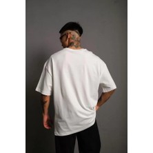 Lune Store Erkek 24/1 Düz A Kalite Oversize T-Shirt - Beyaz