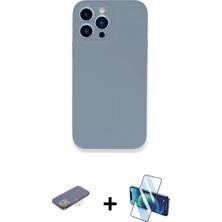 Pileli Store Pilelistore™ iPhone 13 Pro Max Kılıf Zirve Modern Özel Seri - Siyah 3D Antistatik Cam Ekran Koruyucu + Renkli Kamera Lens Koruma Cam - Sı