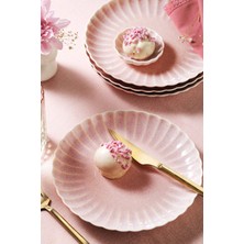 Kütahya Porselen Bone Rosy 4 Parça 21 cm Pasta Tabağı