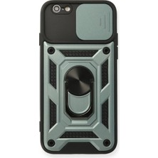 Mudanis Iphone 6 Kılıf Pars Lens Yüzüklü Silikon - Yeşil