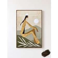Mevida Curated Art Altın Düşler | Modern Kadın Figürlü Dokulu Tablo Mdf Kabartmalı Duvar Dekoru 80X120 cm
