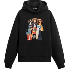 Colermi Gözlüklü Köpekler Tasarım Hoodie —