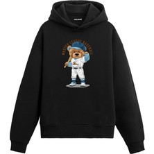 Colermi Beyzbol Oyuncusu Sevimli Ayıcık Baskılı Hoodie —