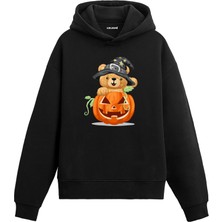 Colermi Balkabağı Ayıcık Baskılı Hoodie —
