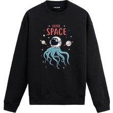 Colermi Astronot ve Ahtapot Figürlü Sweatshirt —