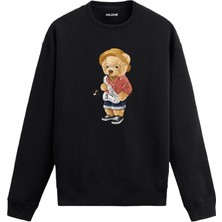 Colermi Saksafon Çalan Ayıcık Baskılı Sweatshirt —