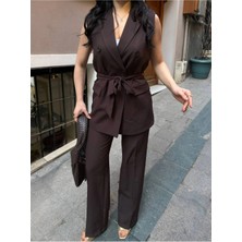 Zf Butik Kuşaklı Yelek Pantolon Takim