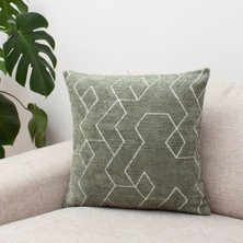 Nisanur Terzi Mint Yeşili Geometrik Desenli Dekoratif Kırlent Kılıfı Modern Dokulu Tasarım