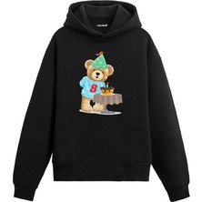 Colermi Kutlama Ayıcık Baskılı Hoodie —