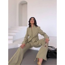 Zf Butik Gold Düğme Detaylı Takım Elbise Tam Kalıp