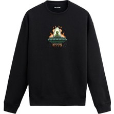 Colermi Alevli Uzaylı Figürlü Ufo Sweatshirt —
