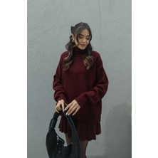 Zf Butik Kadın Balıkçı Yaka Triko Etek Takım Bbordo