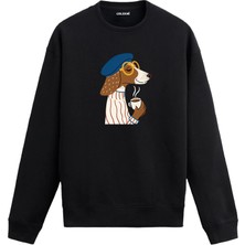 Colermi Kahve Temalı Köpek Tasarımlı Sweatshirt —