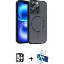 Pileli Store Pilelistore™ iPhone 16 Pro Max Kılıf Atlas Asil Prime - Siyah 3D Antistatik Cam Ekran Koruyucu + Pvd Metal Kamera Lens - Gs