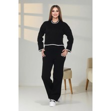 Zf Butik Kadın Siyah Triko Takım Pamuk Polyester Karışımı Regular Kalıp
