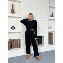 Zf Butik Kadın Triko Ikili Takım Rahat Kesim Siyah