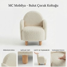 ​mc Mobilya Premium Bulut Çocuk ve Bebek Koltuğu - Teddy Kumaş Ahşap Ayaklı Aktivite Sandalyesi